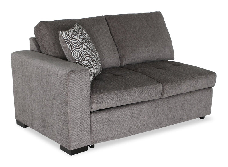 Sofa-lit sectionnel enveloppant de droite Legend 2 pièces fabriqué au Canada en tissu de chenille - brun étain