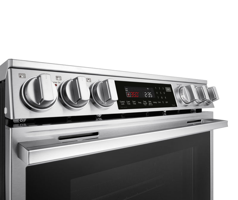 Cuisinière intelligente électrique LG de 6,3 pi3 avec friture à air - acier inoxydable résistant aux traces de doigts - LSEL6337XE