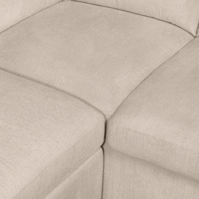 Sofa-lit sectionnel de gauche Envy 2 pièces en tissu de chenille - beige amande