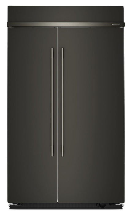 Réfrigérateur encastré KitchenAid de 29,4 pi3 et de 48 po à compartiments juxtaposés - minerai noir - KBSN748SBE