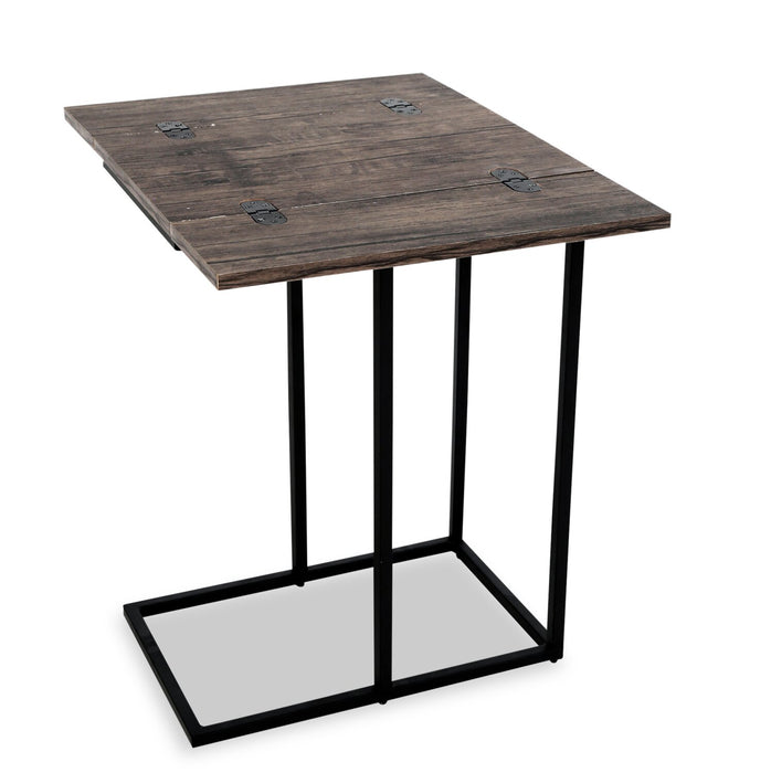 Table Pia de 18 po en forme de C avec dessus extensible - brune