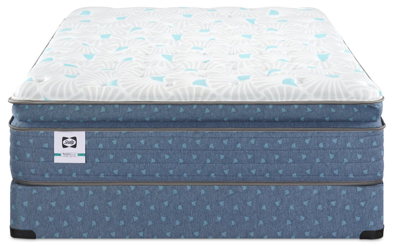 Ensemble Matelas Euro-plateau épais Paradiso Resort Luxury Posturepedic Crown Jewel de Sealy pour lit double