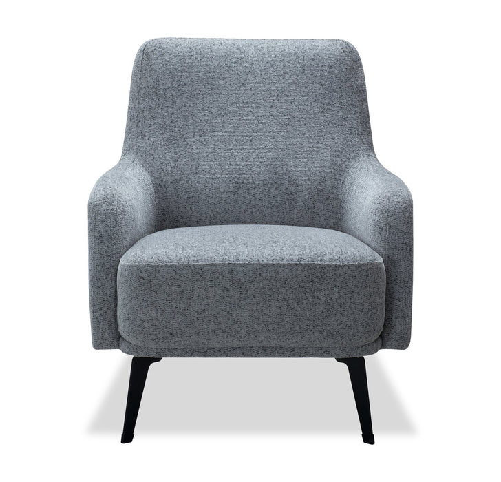 Fauteuil d’appoint Monroe de 29 po en tissu avec pattes en métal - gris