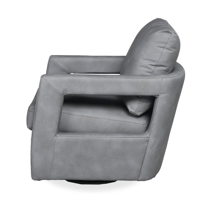 Fauteuil d’appoint pivotant Ever de 28 po en tissu d’apparence cuir - gris
