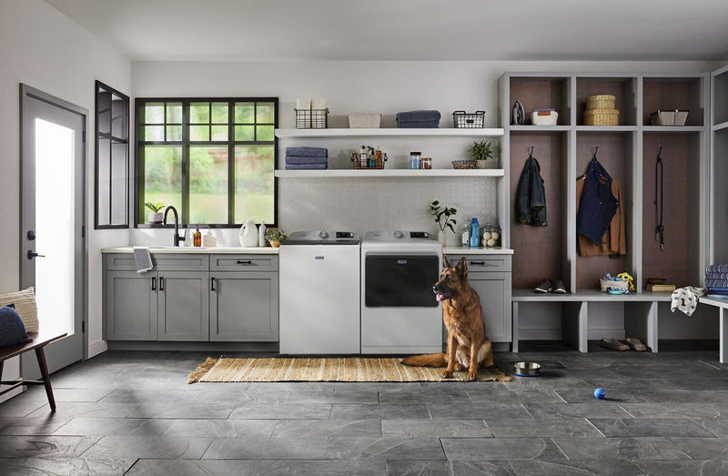 Laveuse à chargement par le haut de 6,0 pi³ et sécheuse électrique de 7,4 pi³ Animal Pet Pro de Maytag - blanches 