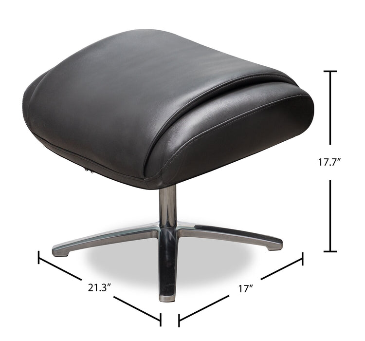 Fauteuil pivotant inclinable Vega antistress de 29,5 po en similicuir avec repose-pieds et pattes en aluminium - gris