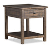 Table de bout Edwin de 22 po en pin champêtre avec rangement - brun champêtre