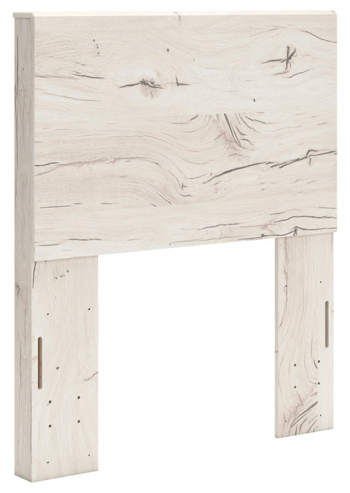 Lit à panneaux Derekson pour enfants avec tête de lit et cadre de lit, blanc rustique - format lit simple