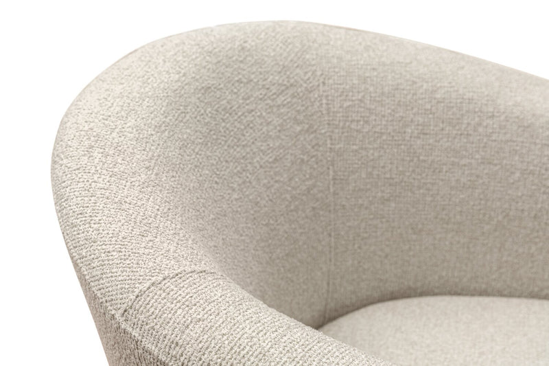 Fauteuil d’appoint Ethan de style gondole de 31 po en tissu d’apparence lin avec pattes en bois - lin 