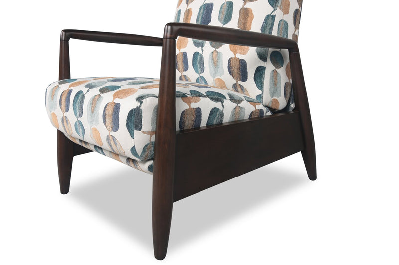 Fauteuil d’appoint à inclinaison par poussée Raven de 28,5 po en tissu de chenille - bleu sarcelle multicolore