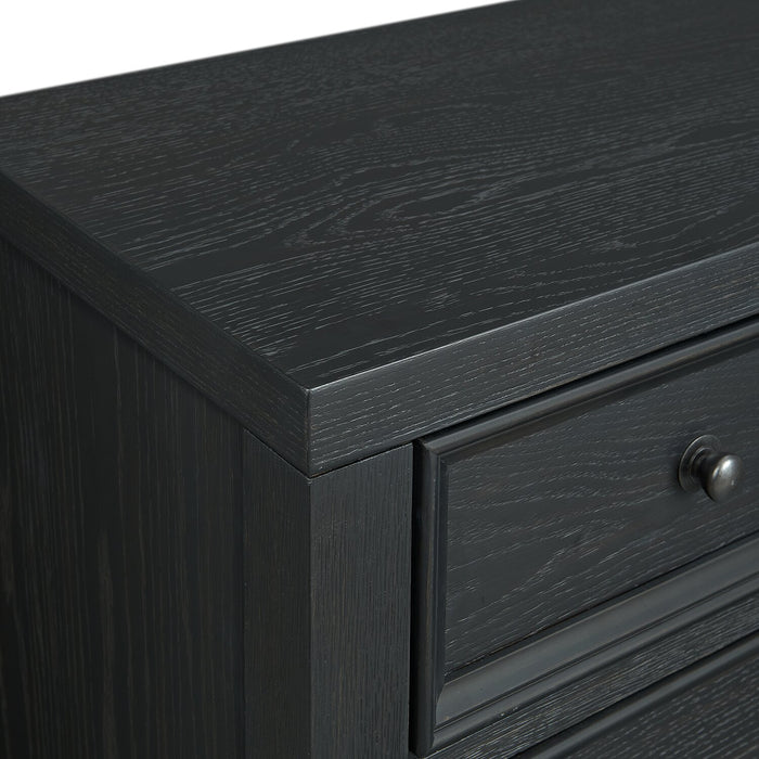 Commode verticale Casa de 39 po (l) x 52 po (H) à 6 tiroirs en bois pour la chambre à coucher - noire