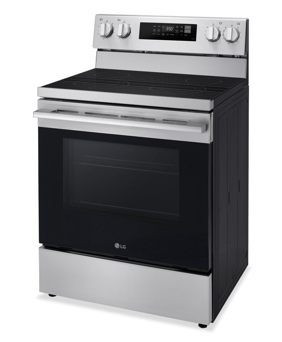 Cuisinière intelligente électrique LG de 6,3 pi³ et de 30 po avec convection ProBake ConvectionMD et EasyCleanMD - acier inoxydable - LREN6321YE