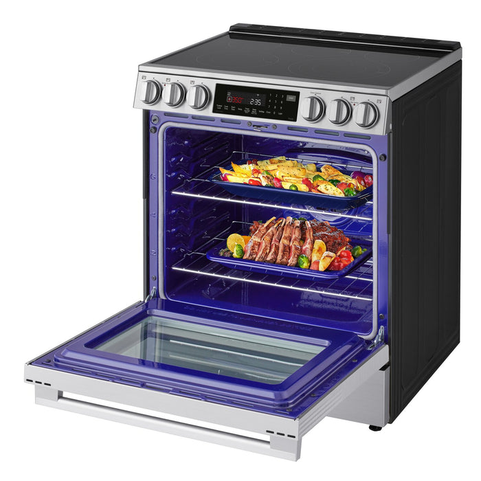 Cuisinière intelligente électrique LG de 6,3 pi3 avec friture à air - acier inoxydable résistant aux traces de doigts - LSEL6337XE