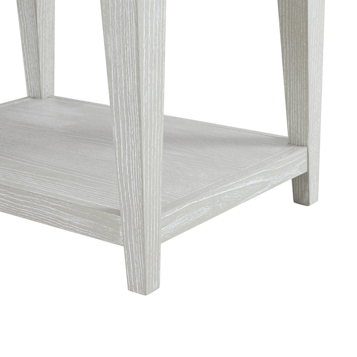 Table de fauteuil Vida de 19 po en bois massif avec rangement, tablette, éclairage et ports USB - sable