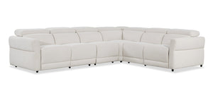 Sofa sectionnel à inclinaison électrique Aspen de Cindy Crawford Home 4 pièces avec fauteuil sans inclinable - albâtre