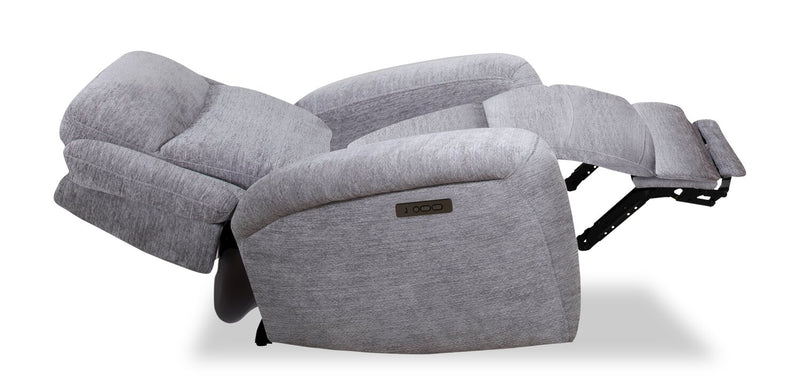 Fauteuil à inclinaison électrique Atlantis de 38 po en tissu avec port USB - gris tourterelle
