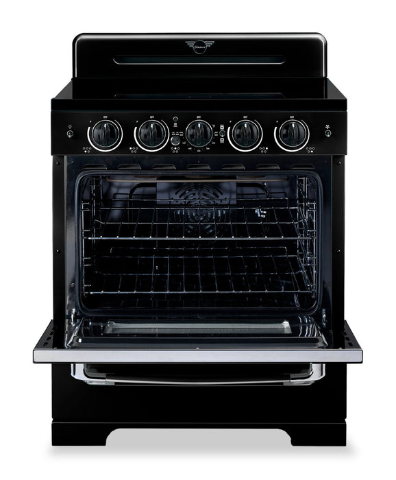 Cuisnière à induction Classic Rétro par Unique de 30 po et de 3,9 pi3 - noir minuit - UNQ-30CR IC B