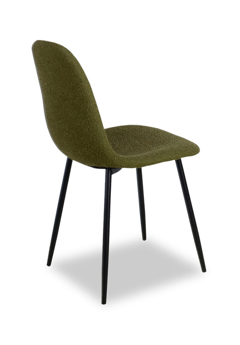 Chaise de salle à manger Joss en tissu de polyester et en métal - verte