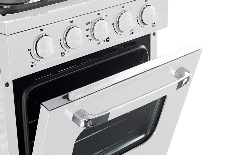 Cuisinière hors réseau Classic Rétro d’Unique de 24 po et de 18,5 pi3 - blanche - UGP-24CR OF1 W