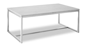 Table à café moderne Sampson en marbre de 46 po - blanc