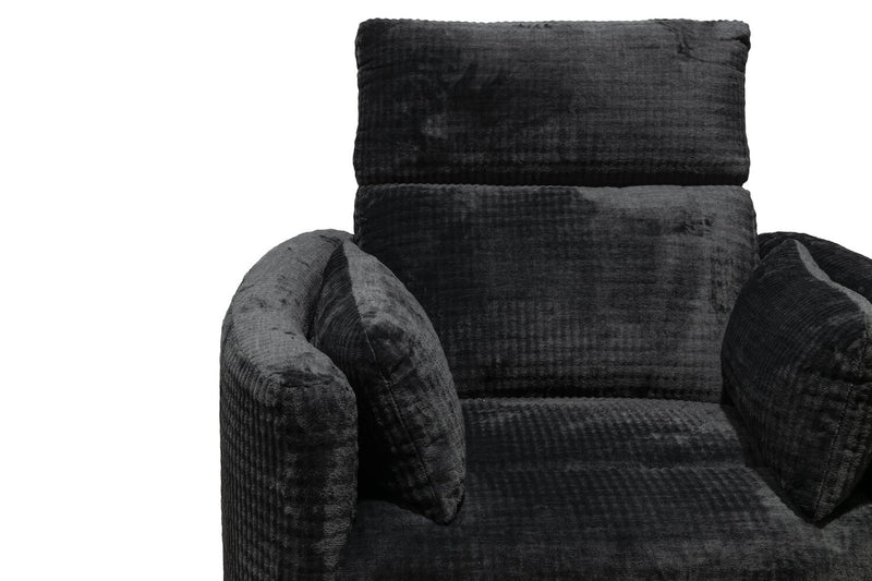 Fauteuil pivotant coulissant à inclinaison électrique Remi de 38 po en tissu avec ports USB - anthracite 