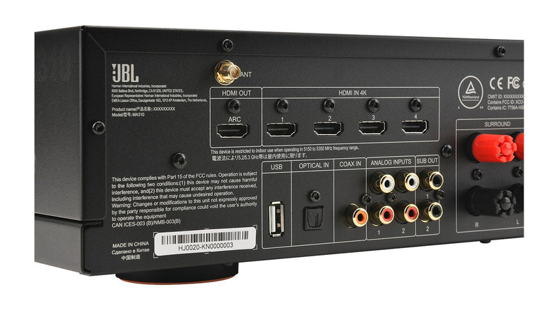 Récepteur AV à 5.2 canaux JBL MA310 4K – blanc (JBLMA310WHTAM)