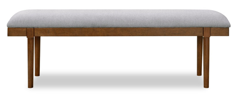 Banc de salle à manger Ember de 59 po (L) en tissu de polyester - gris et brun