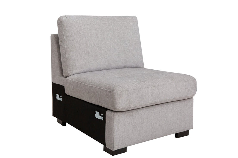 Sofa sectionnel de droite Vault 3 pièces avec fauteuil long de rangement et 2 fauteuils de rangement - gris