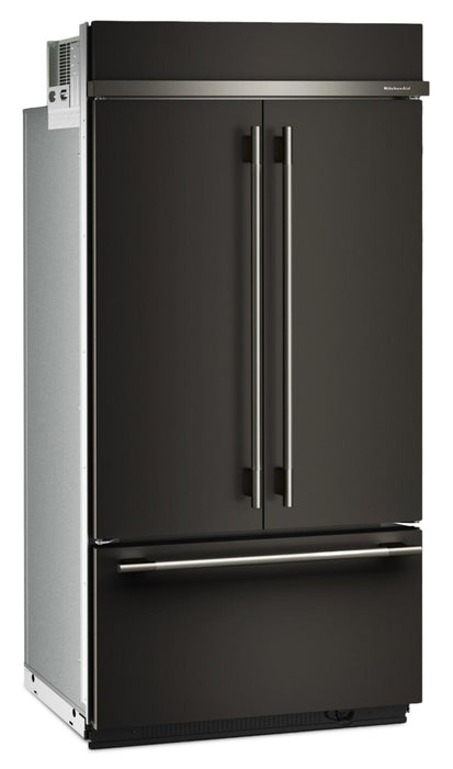 Réfrigérateur KitchenAid de 24,2 pi³ et de 42 po à portes françaises à congélateur inférieur - minerai noir - KBFN542SBE