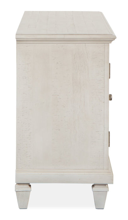 Meuble pour téléviseur rustique Baron de 62 po en pin avec rangement et système de gestion des câbles pour téléviseurs jusqu’à 70 po - albâtre