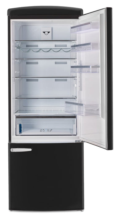 Réfrigérateur Classic Rétro d’Unique de 28 po et de 17 pi3 à congélateur inférieur - noir mat - UNQ-455L MB AC