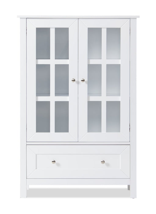 Armoire de rangement décorative Tessa de 31,5 po - blanche 