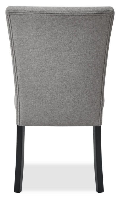 Ensemble de salle à manger Burk 7 pièces avec table de 72 po (L) à dessus en résine en imitation de marbre et 6 chaises - noir et gris