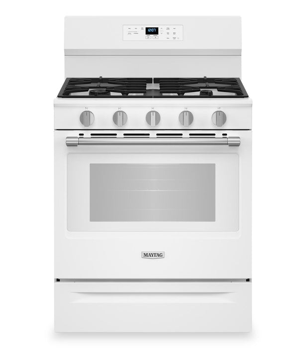Cuisinière à gaz Maytag de 5 pi3 à convection avec friture à air sans préchauffage - blanche - MFGS6030RW