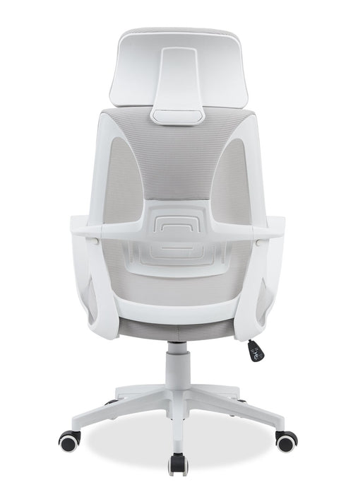 Chaise de bureau réglable Bennet de 24.4 po en mailles - blanche 