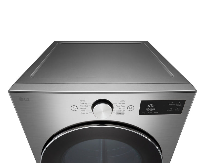 Sécheuse à gaz intelligente LG à chargement frontal de 7,4 pi3 avec AI Sensor DryMC - acier graphite - DLGX5801V