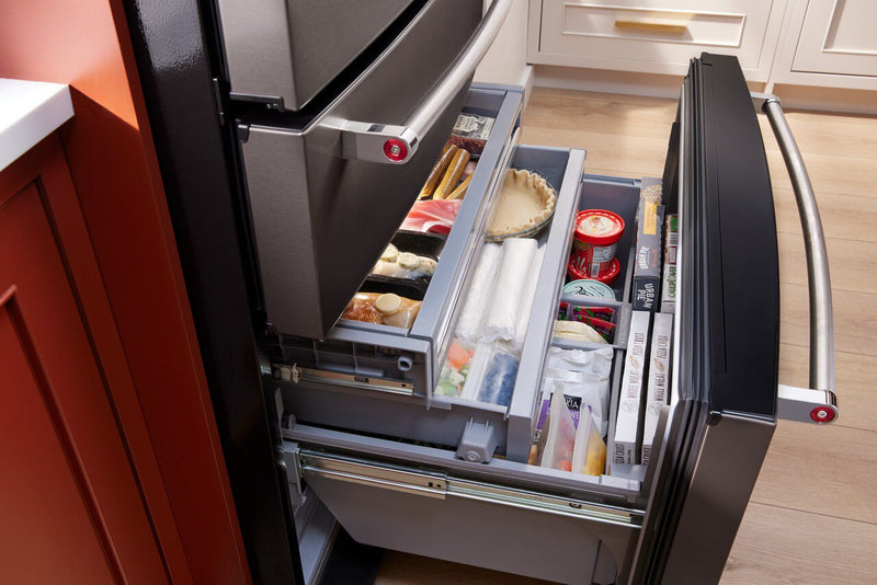 Réfrigérateur KitchenAid de 26,2 pi³ et de 36 po à portes françaises - acier inoxydable noir - KRMF536RBS