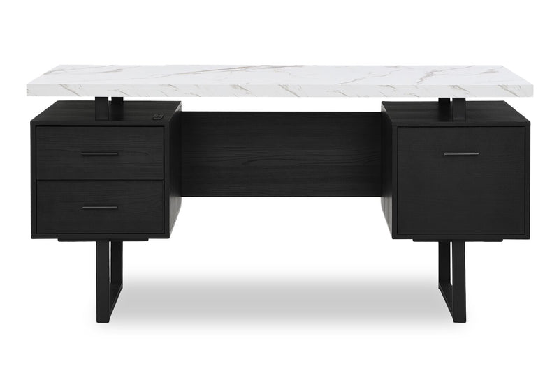 Bureau Winslow de 60 po à 3 tiroirs - noir
