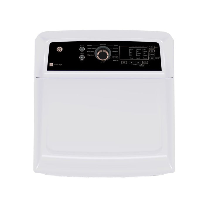Sécheuse électrique GE de 7,4 pi³ - blanche et or rose - GTD69EBPYWR