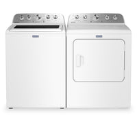  Laveuse à chargement par le haut 5,4 pi³ avec Animal Pet Pro et sécheuse à gaz 7,0 pi³ de Maytag - blanches
