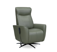  Fauteuil de massage à inclinaison électrique Serene de 31 po en cuir véritable avec appuie-tête électrique et siège chauffant - vert