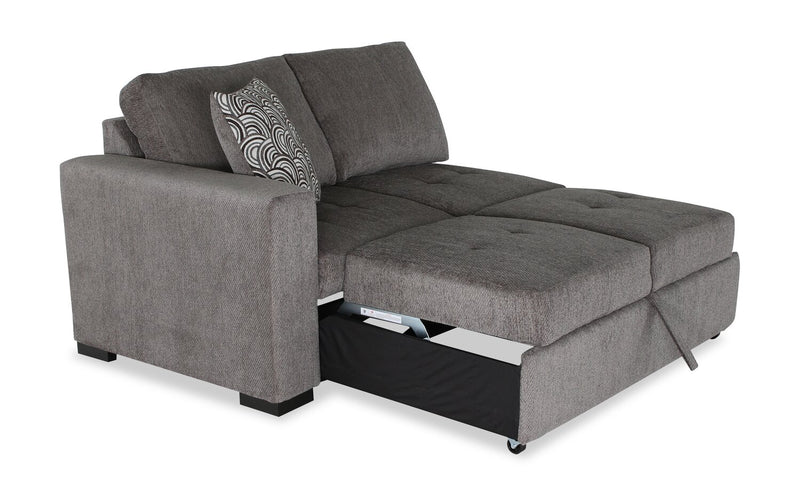 Sofa-lit sectionnel enveloppant de droite Legend 2 pièces fabriqué au Canada en tissu de chenille - brun étain