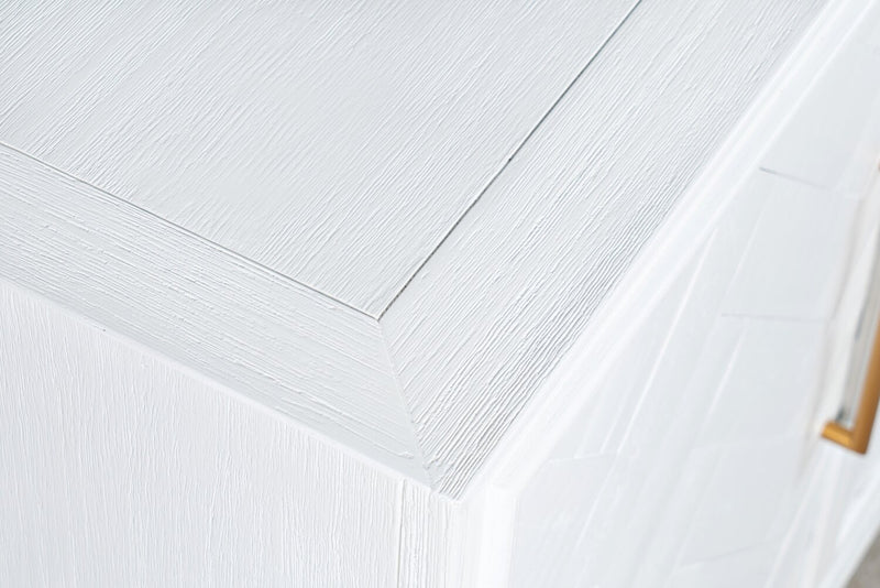 Armoire décorative Keena de 40 po en bois massif - blanche