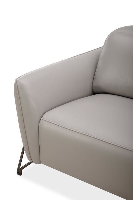 Sofa à inclinaison électrique Riviera en cuir véritable de qualité supérieure - gris clair