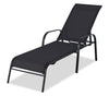Chaise longue Tuscany pour la terrasse à l’extérieur avec dossier réglable - métal, résistante aux rayons UV et aux intempéries - grise et noire