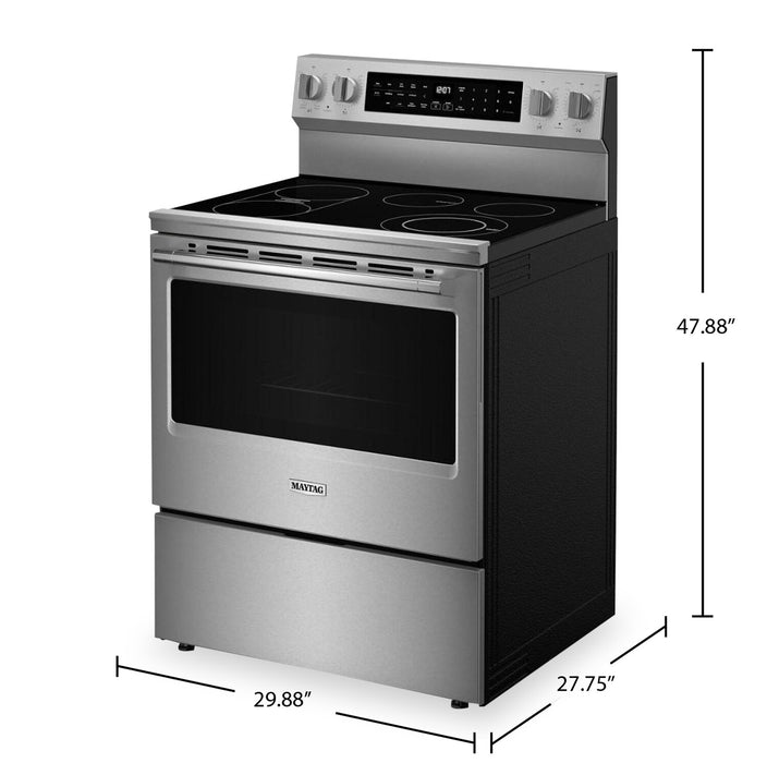 Cuisinière intelligente électrique Maytag de 5,3 pi³ avec friture à air et gril pour l’intérieur - acier inoxydable - YMFES8030RZ