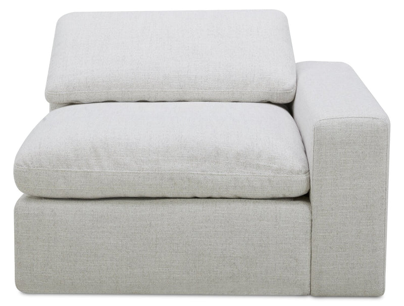 Sofa sectionnel modulaire Sky 4 pièces en tissu avec fauteuil à inclinaison électrique et coussins en plumes et duvet - blé Nathan