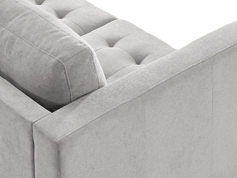 Causeuse Metro de 57 po en tissu avec coussins de siège capitonnés et coussins de dossier réversibles - neutre