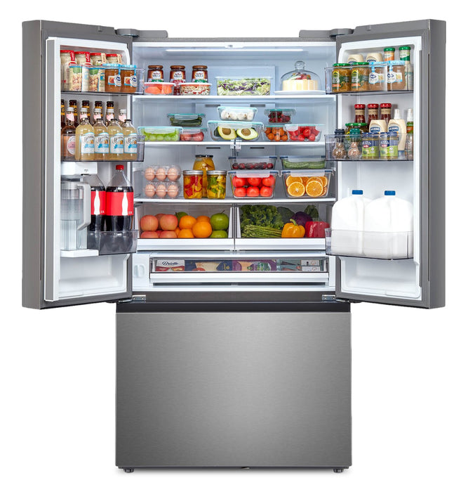 Réfrigérateur Midea de 26,5 pi3 et de 36 po à portes françaises avec pichet à remplissage automatique et machine à glaçons double - MRF27I6BST