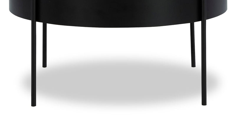 Ensemble de 3 tables modernes Moira de 36 po, table à café et 2 tables de bout - noir